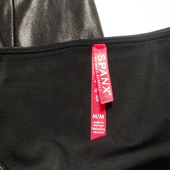 Spanx Faux Leather Stretch Shaping Black Leggings - Picture 8 of 8